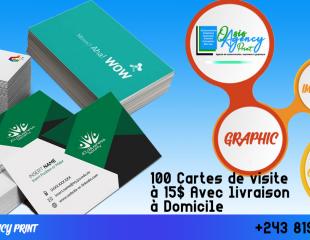 100 CARTES DE VISITE A 15$ avec livraison a domicile